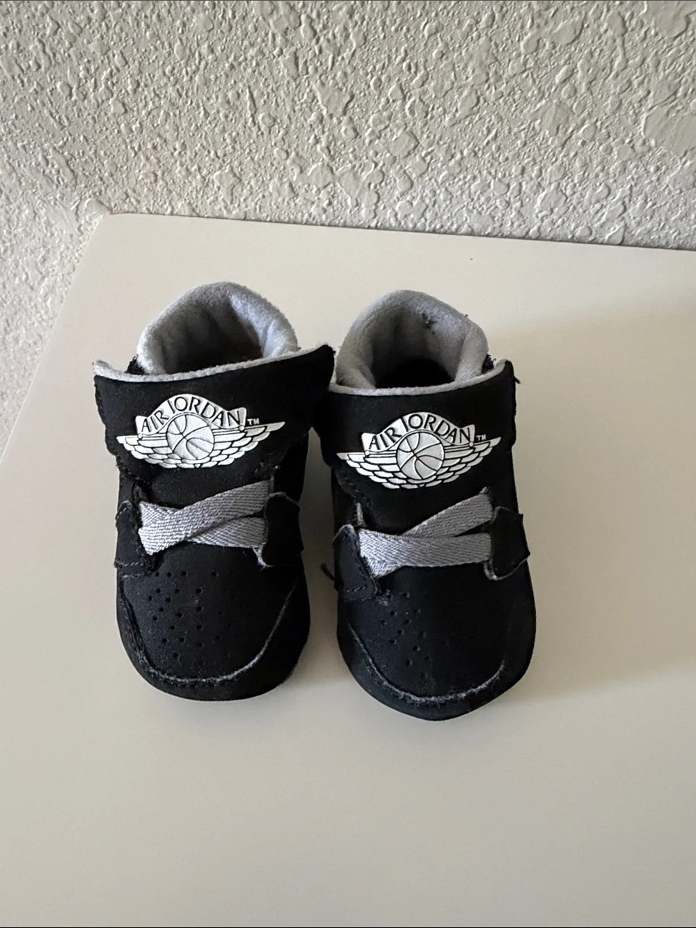 Jordan Kids Black and Gray High-Top Baby Sneakers